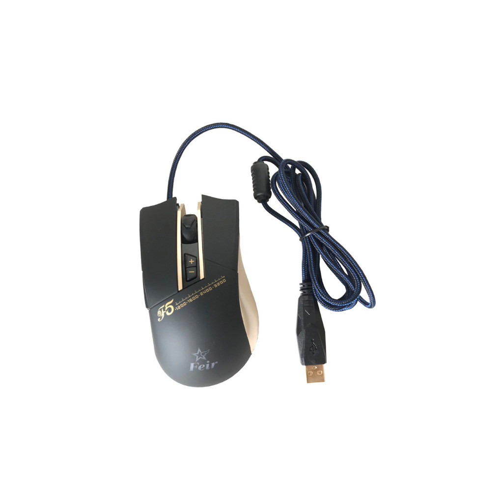MOUSE GAMER FEIR F5 USB LED ÓPTICO 3200DPI PRETO