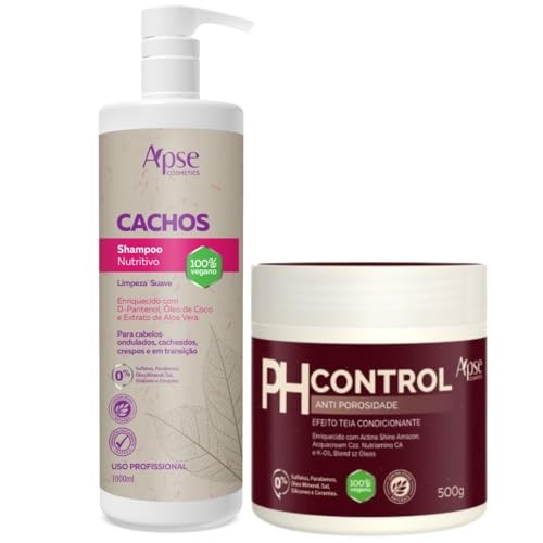 Kit Apice Ph Control Acidificante 500g e Shampoo Cachos 1l Apse Cosmétics - 2 Itens