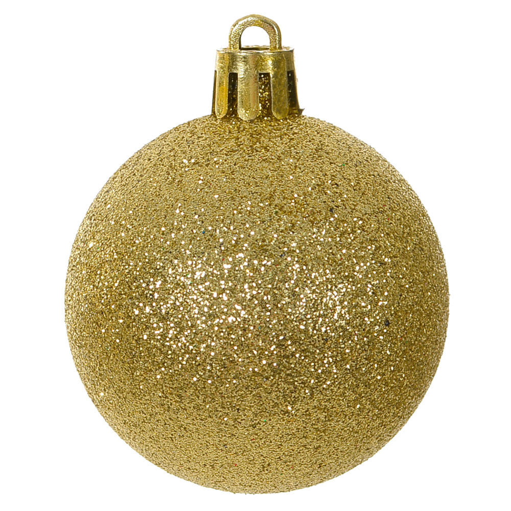 BOLA GLITTER BAG C/3 UND (DOURADO) 6cm - Home & Living