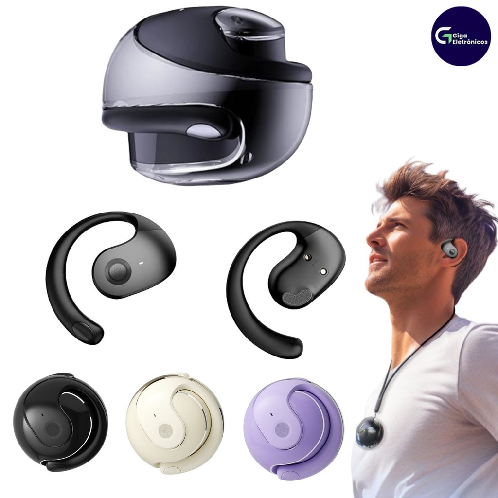 Bluetooth Sem fio Fone de ouvido Ergonômico TWS Suporte Orelha Pendurada Anti-queda