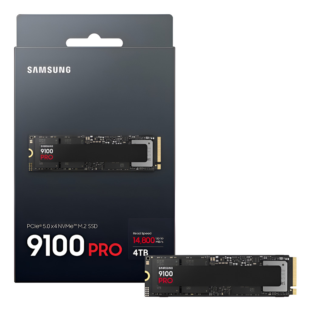 Samsung Ssd 9100 Pro 4tb Nvme Pcie 5.0 X4 Gen 5 M.2 2280, Leitura Até 14.800mb/s
