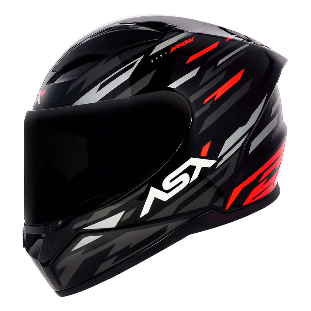 Capacete Para Moto Integral Asx City Arrow Preto Brilhante