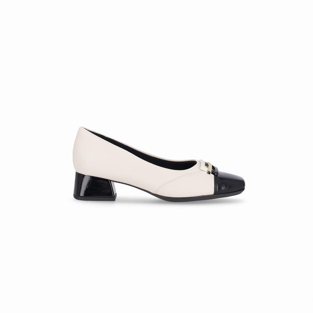 Scarpin Tati Salto Médio Off White - Women Shoes