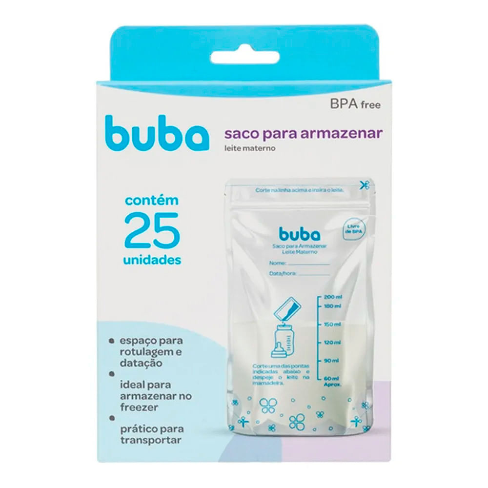 Saco para Armazenar Leite Materno Buba 25 Unidades - Mom & Baby