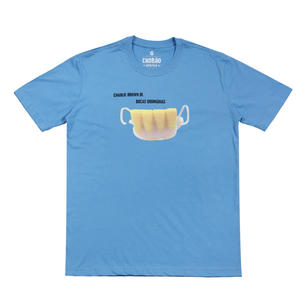 Imagem Camiseta Charlie Brown Jr Bocas Ordinárias Discografia Original Algodão Oversize Azul