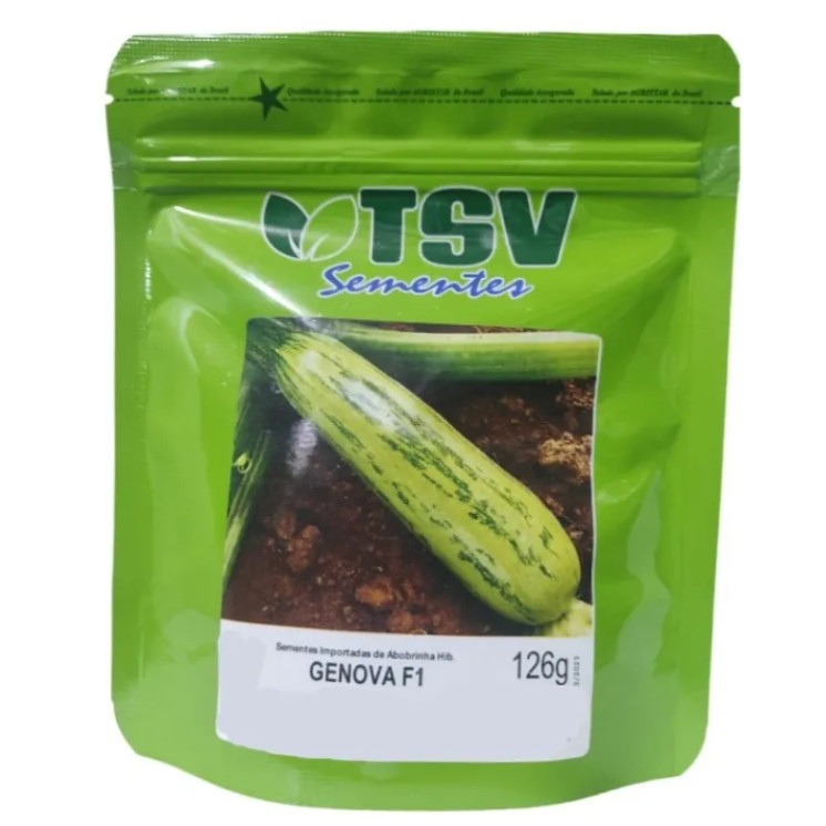 Sementes de Abobrinha Híbrida GENOVA F1 Pcte C/ 1.000 Sementes - TSV