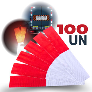 Faixa Refletiva Caminhão Completo  Vermelha e Branca Kit 100un em Oferta na Shopee
