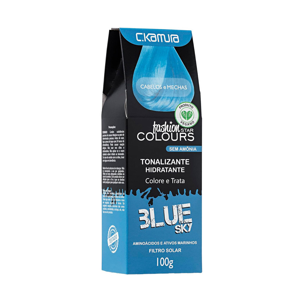 Tonalizante C.Kamura Color Intense Blue Sky Banho De Brilho 100g em Oferta na Shopee