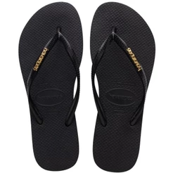 Chinelo Havaianas Slim Logo Metallic Feminino - Preto