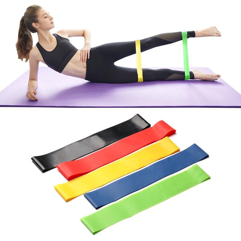 Mini Band Kit 5 Faixas Elásticas Treino Funciona Glúteos Pernas Crossfit e Academia