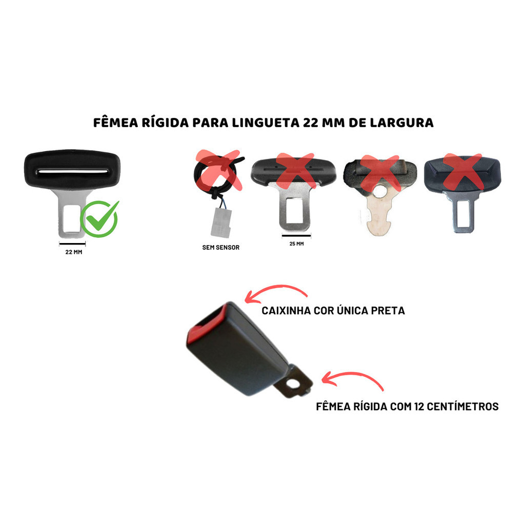 Detalhes do Fecho Rígido Cinto De Segurança Lado Motorista Ford Ka