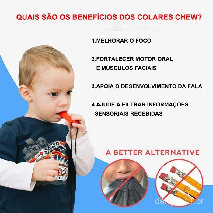 Colar Mordedor Sensorial de Silicone para Bebês/Brinquedos Educativos para Bebês/Ferramenta de Terapia de Mastigação par — imagem 2 de 2