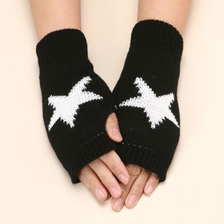 Luvas De Malha Y2K Com Meio Dedo Star Hand Fingerless Soft Warm Fashion Gloves Acessórios em Oferta na Shopee
