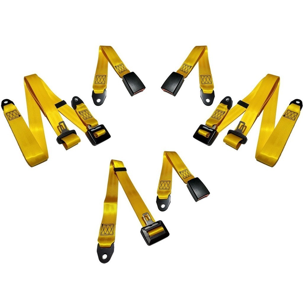 Kit Cinto De Segurança Fusca Bege Traseiro 3 Pts Estático