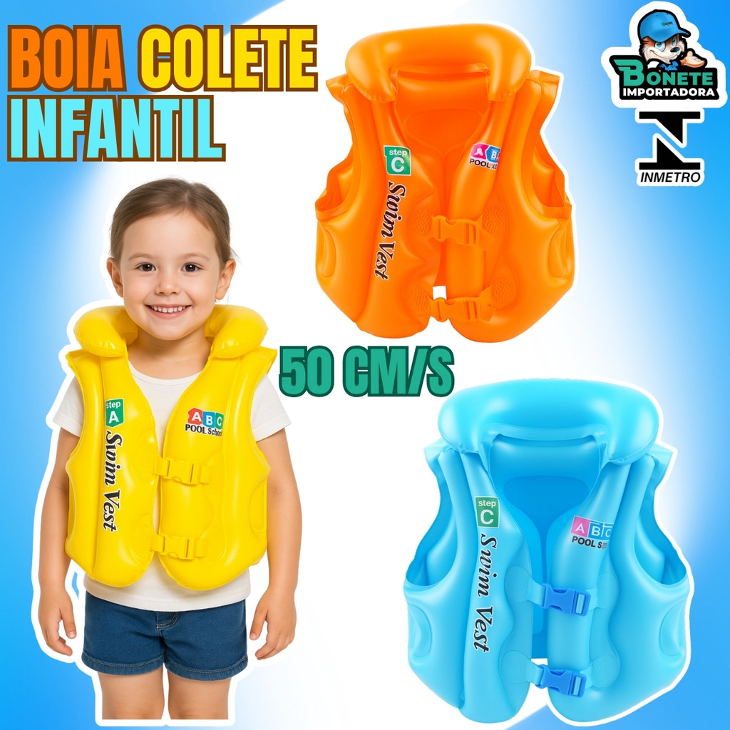 Colete Boia Infantil Inflável – Confortável e Ajustável