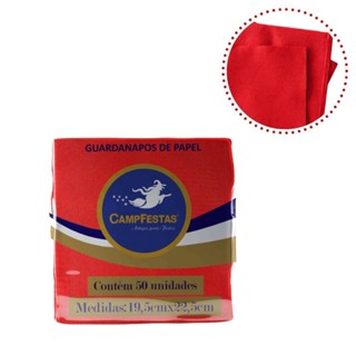50~300 GUARDANAPOS VERMELHO FESTA 19,5 X 22,5 CAMPFESTA em Oferta na Shopee