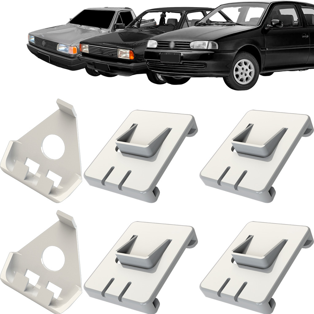 Kit Grampo Presilha 6 Peças Trilho Banco Gol Parati Saveiro Voyage G1 Santana 84 85 86 87 88 A 91