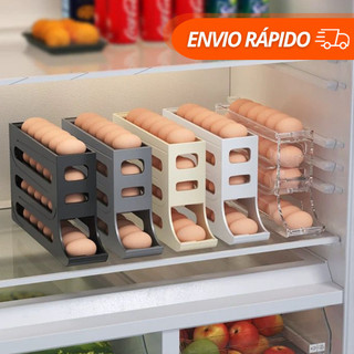 Dispenser Automático De Ovos 4 Andares Para Refrigerador Bancada Organizador de Cozinha