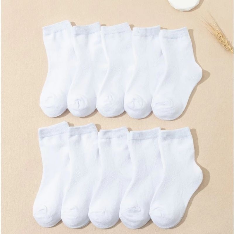 Kit 6 Pares Meia Infantil Branca Cano Medio Menino Menina em Oferta na Shopee