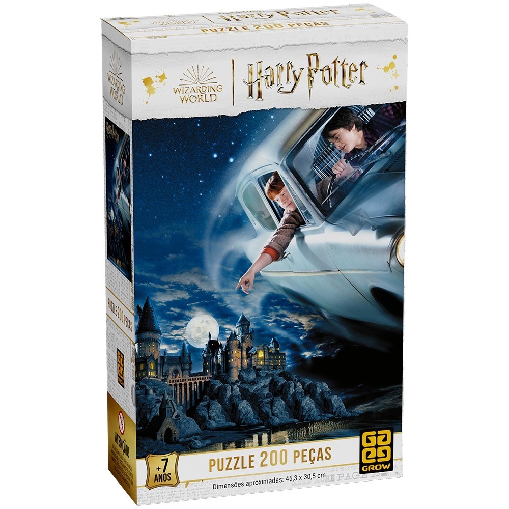 QUEBRA CABEÇA HARRY POTTER 200 PEÇAS GROW PUZZLE JOGOS FILME SAGA BRUXO MAGIA FANTASIA WEASLEY CARRO em Oferta na Shopee