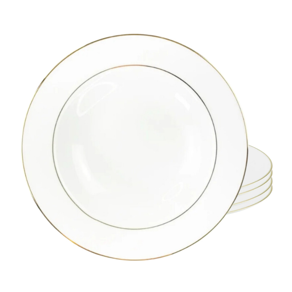 Jogo De Pratos Raso 27cm Porcelana Kit 4 Peças Luxo Borda Dourada  Majesty Gold em Oferta na Shopee