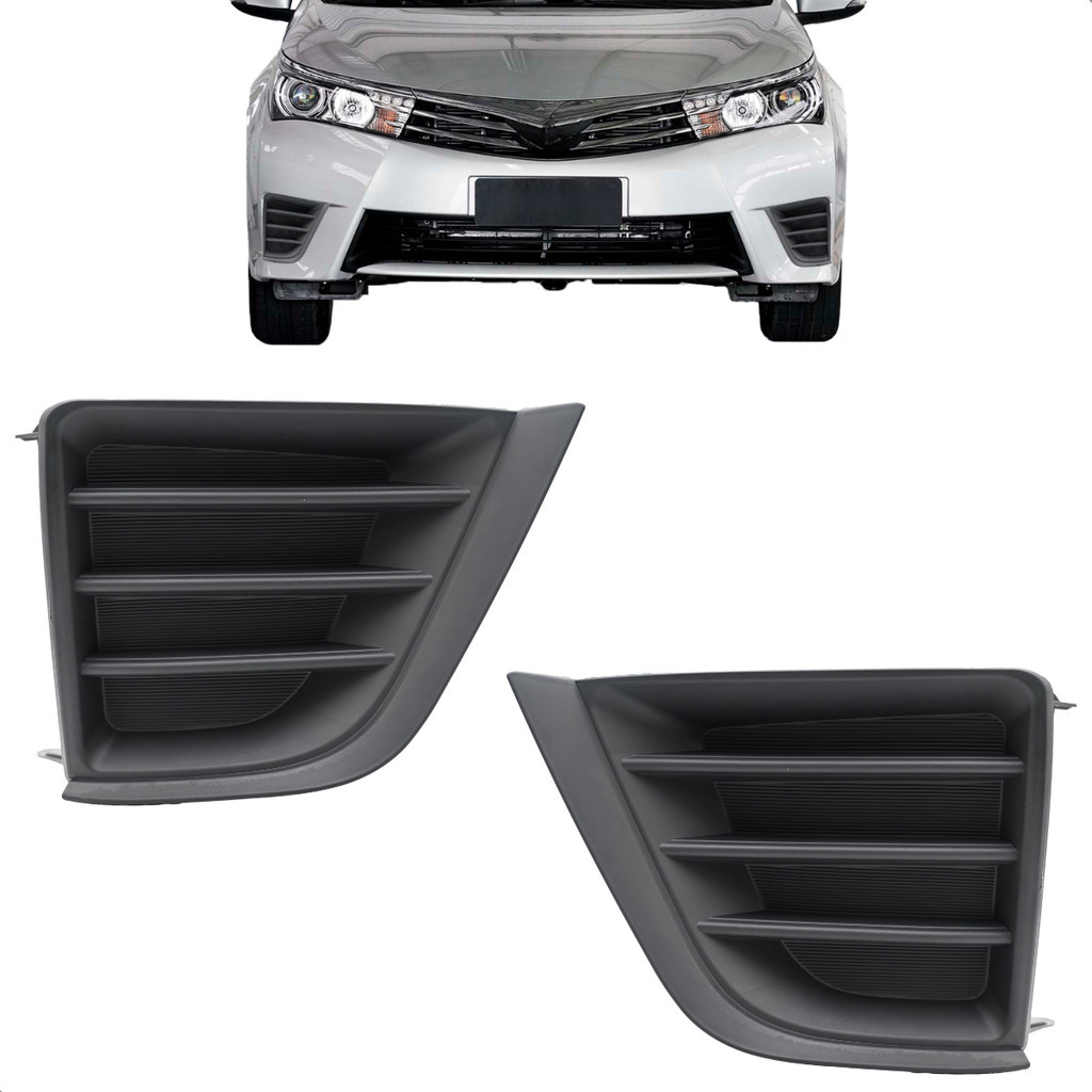 Par Grade Moldura Farol Milha Corolla 2015 2016 2017 Com Furo