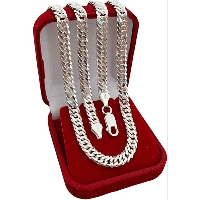 Corrente Masculina Grumet dupla 70cm 6mm Prata 925 em Oferta na Shopee