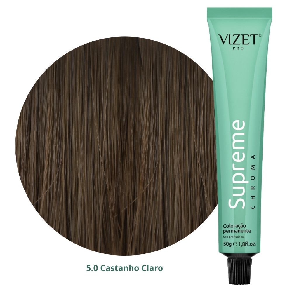 Coloração Supreme Chroma 5.0 Castanho Claro 50gr Vizet