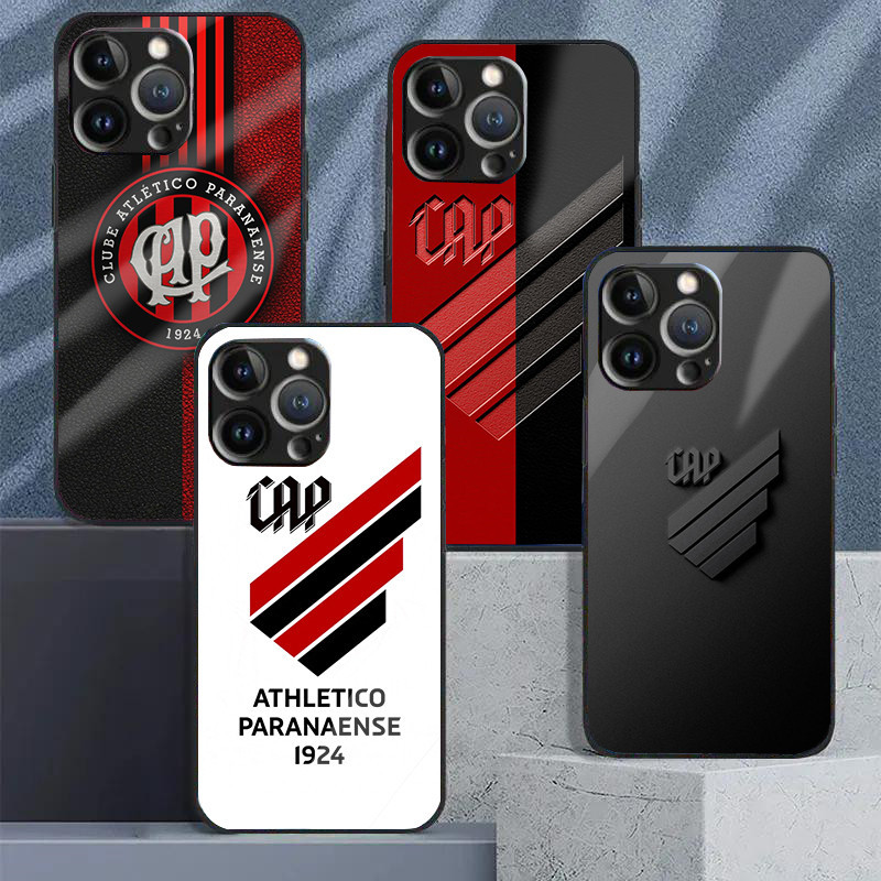 Atlético Paranaense FC 01 Caso De Telefone Vidro Temperado Para IPhone 15 14 13 12 11 Pro XS Max Plus Mini X XR 8 7 6s S