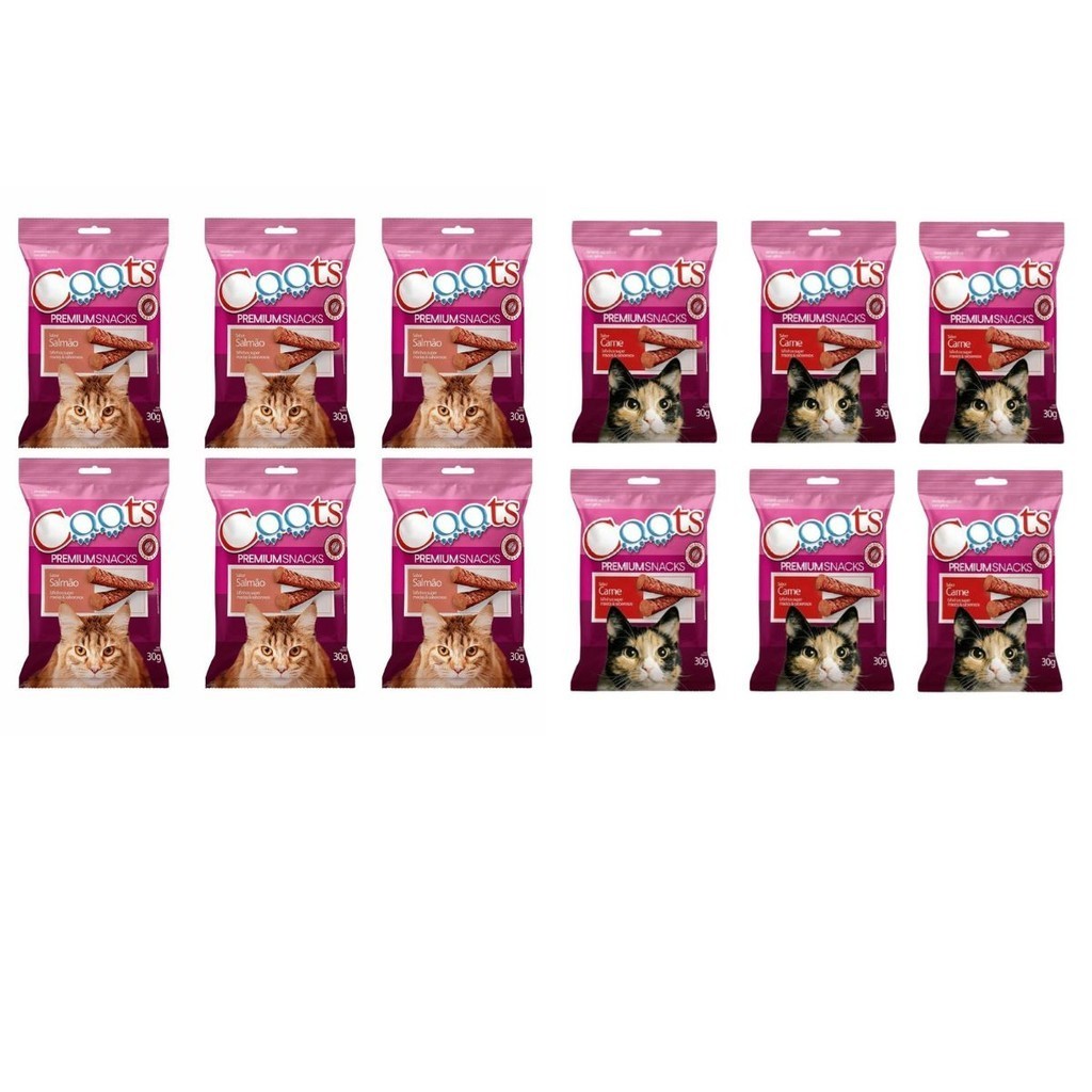 KIT PETISCOS BIFINHO GATOS CAATS PREMIUM SNACKS 30g em Oferta na Shopee