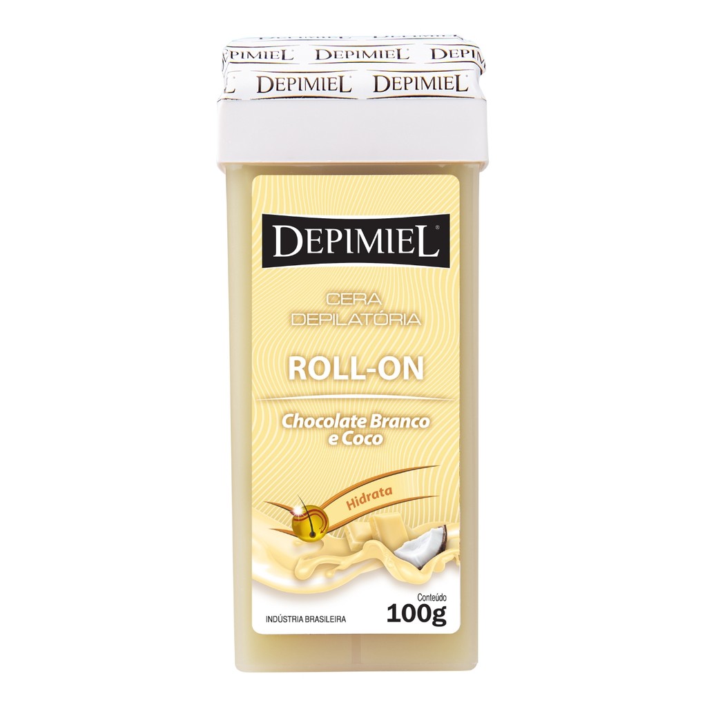 Cera Depilatória Roll-on Chocolate Branco Coco Depimiel 100g