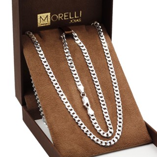 Conjunto de prata 925 Groumet flat 60cm + pulseira 4,5mm em Oferta na Shopee