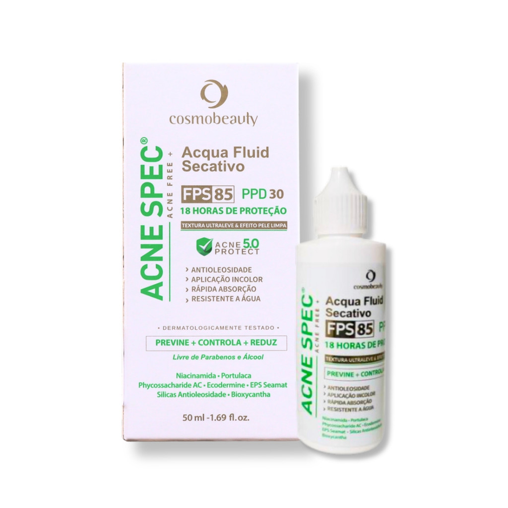 Cosmobeauty Acne Spec Acqua Fluid Secativo FPS 85 50ml