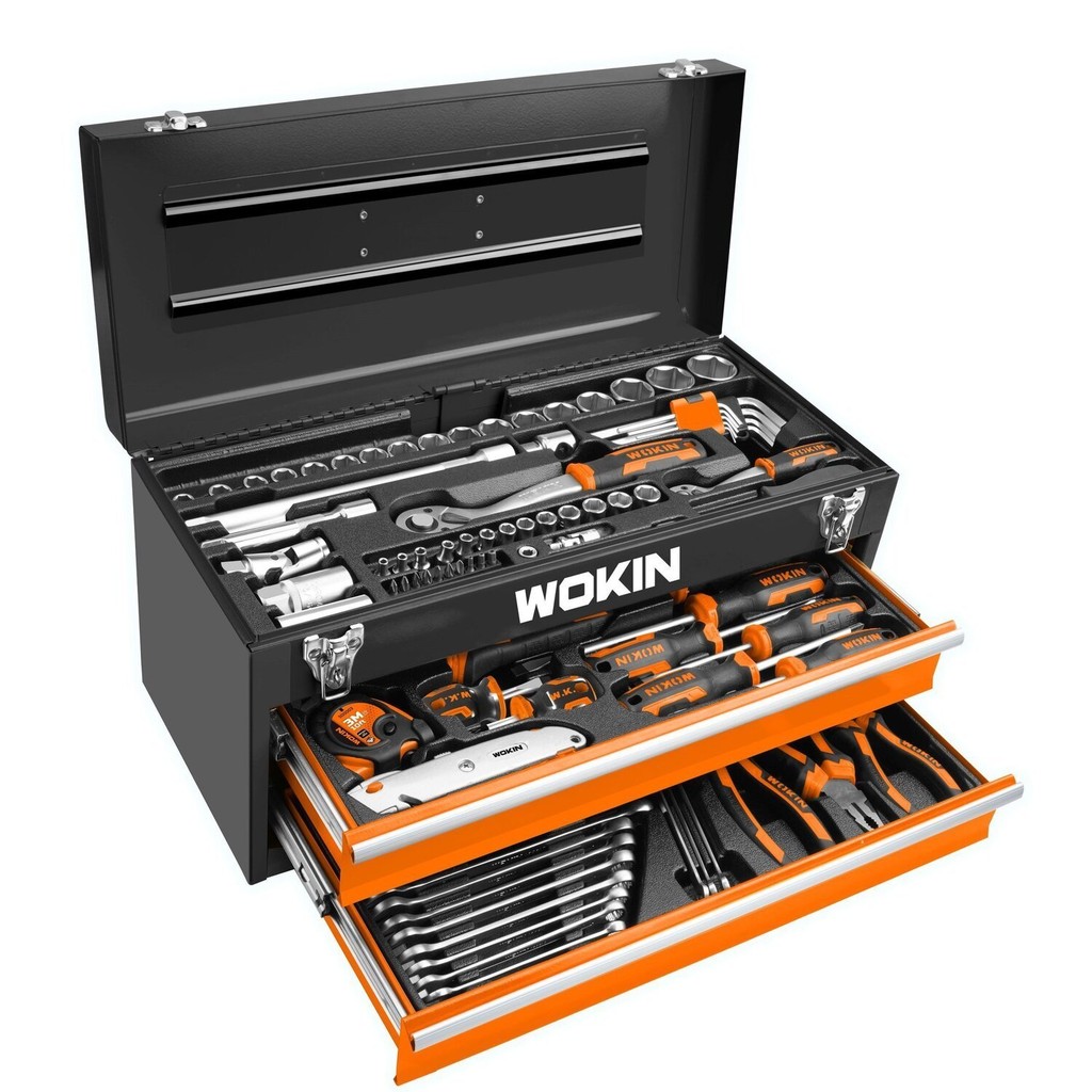 Caixa de Ferramentas de Aço 98 Peças Wokin Tools em Oferta na Shopee