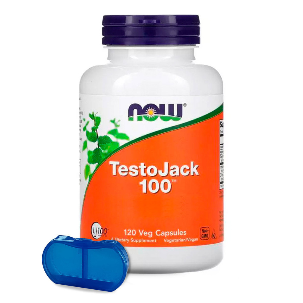 TestoJack 100 Now Foods 120 Cápsulas Importado + Porta Cápsulas em Oferta na Shopee