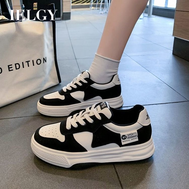 IELGY Sapatos De Tabuleiro Preto E Branco Plataforma Feminina Tênis Casuais Estudante Corrida Branca em Oferta na Shopee