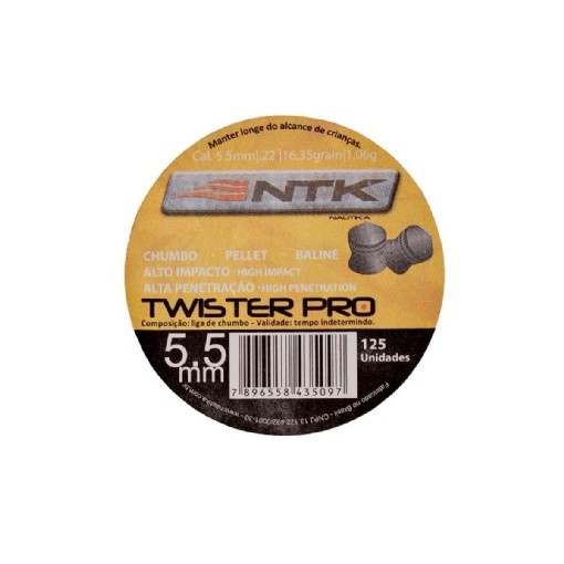 Chumbinho NTK Twister Pro 5,5mm - 125 unidades em Oferta na Shopee