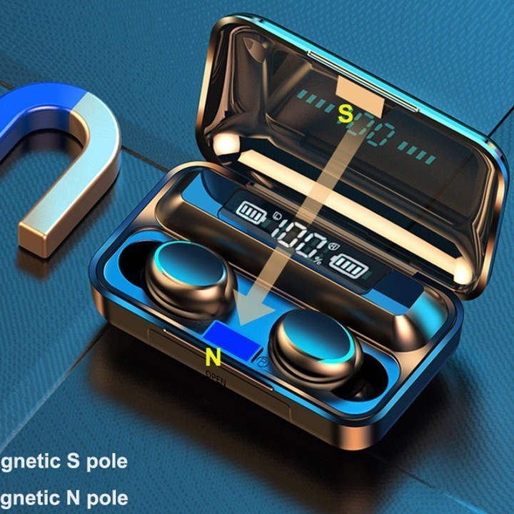 F9 Air Pro 5.0 Fone de Ouvido Sem Fio com Bateria de Longa Duração, Bluetooth de Baixa Latência e Proteção Contra Água