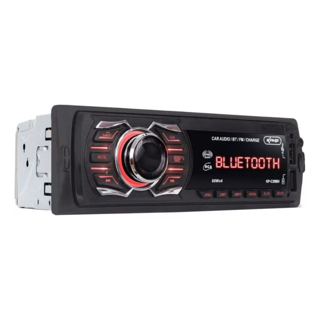 Radio Automotivo Som MP3 KP-C29BH C/ USB, BT Leitor De Cartão SD