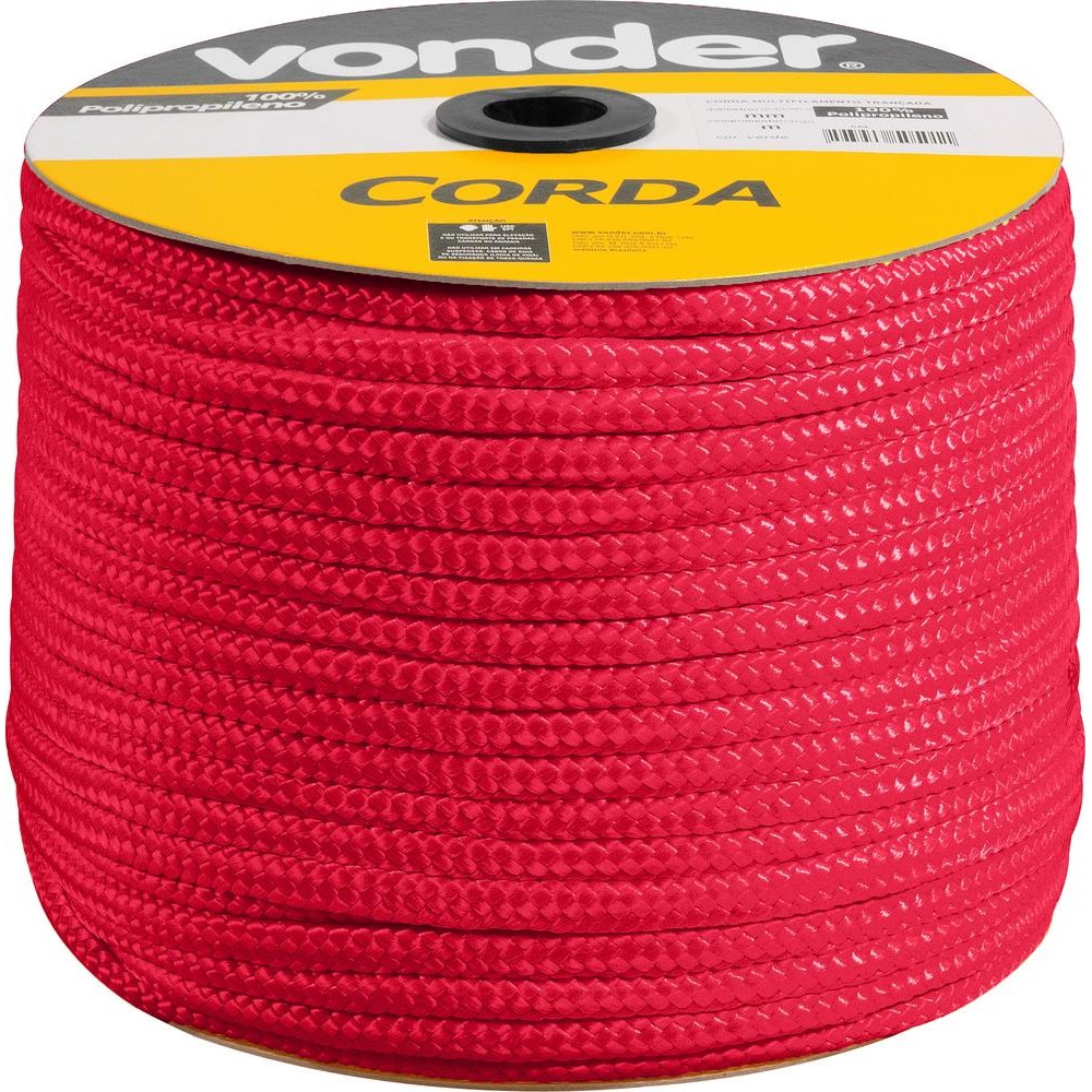 Corda Multifilamento Trançada 12 mm 140 metros Vermelha Carretel Vonder em Oferta na Shopee
