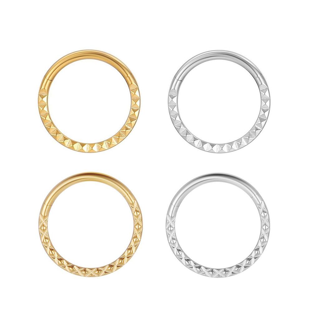 2PCS Kit Piercing Argola Aço Cirúrgico Segmento Articulado Detalhado | Helix, Septo, Rook, Conch, Nariz em Oferta na Shopee