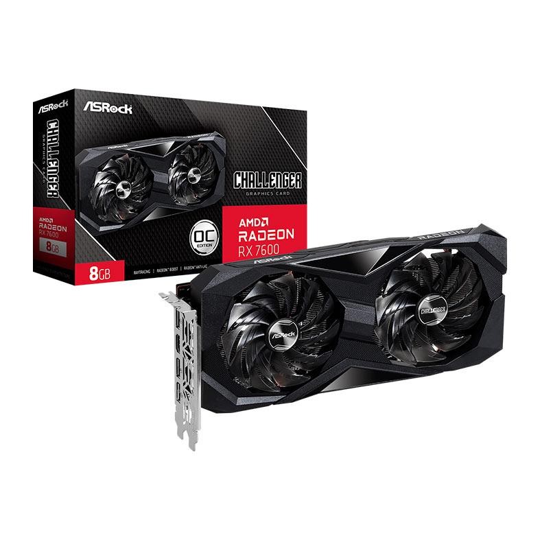 Placa de Vídeo AsRock Radeon RX 7600 Challenger OC, 8GB, GDDR6, 128-bit, 90-GA41ZZ-00UANF