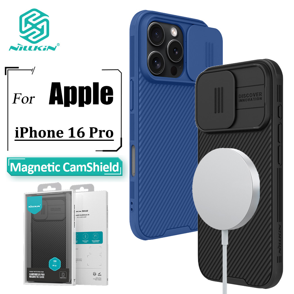 Nillkin CamShield Pro Capa De Telefone Magnética Para iPhone 16 Pro Proteção Deslizante De Câmera PC Rígido + TPU Trasei