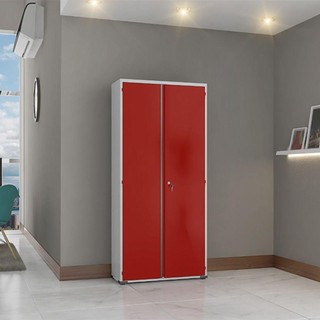 Armário Aço Escritório Fechadura 3Prateleiras EA302 Vermelho em Oferta na Shopee