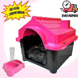 Casinha Cachorro N 2  Cachorro E Gato Pequena Casa Pet Comedouro e Bebedouro Cachorro + C…