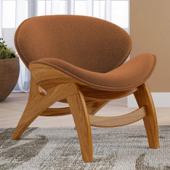 Poltrona Decorativa Orgânica Sala Living Kadosh L02 Bouclê Terracota - Lyam Decor