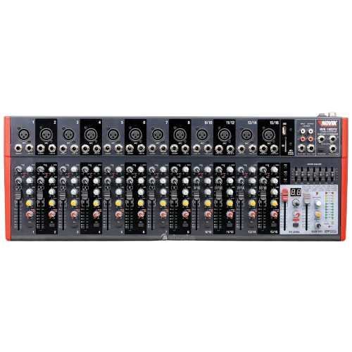 Mesa de Som Novik Ultra Slim 1602FX 16 canais Bluetooth