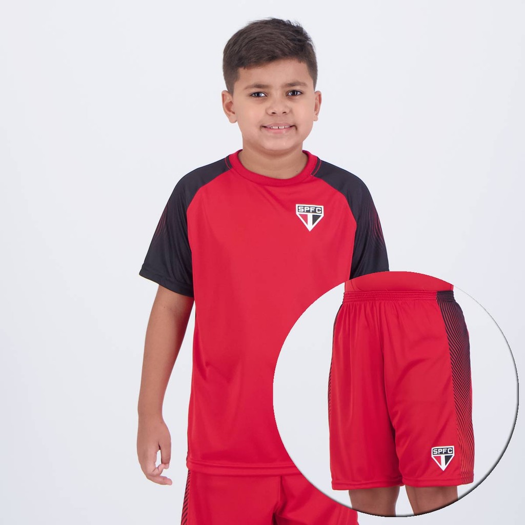 Kit São Paulo Hero Escudo Juvenil Vermelho em Oferta na Shopee
