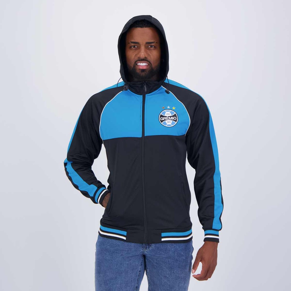 Jaqueta Grêmio Com Capuz Trilobal Preta - Men Clothes