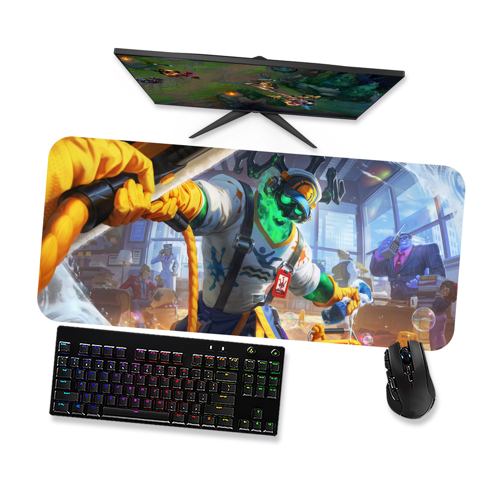 Mouse Pad Gamer Grande  LoL Thresh Tio da Limpeza  LoL  90x40 80x40 60x40 70x30 45x40